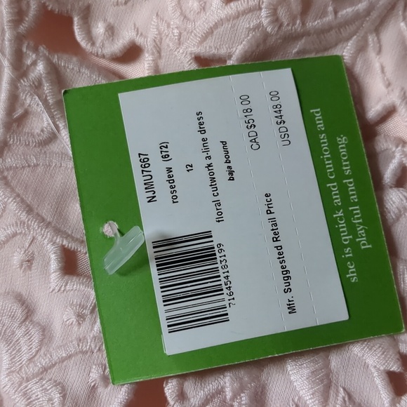 Kate Spade Light Pink Floral Cutwork A-line Dress - Picture 6 of 14